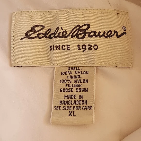 EDDIE BAUER Women's Puffer Vest Extra Large White Goose Down Lightweight - Picture 2 of 15